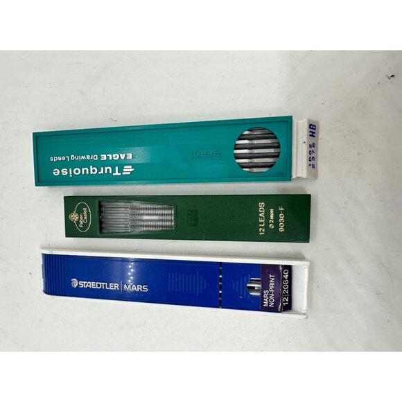 Berol Turquoise Eagle Staedtler Mars & Green Drawing Lead Sets 2mm HB F - Picture 4 of 4